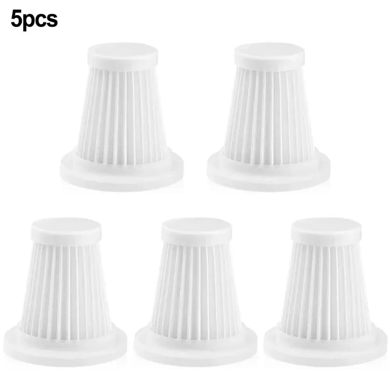 5Pcs Car Vacuum Cleaner Filter Wireless Handheld Dust Collector Washable Air Filter Cartridge Repeatable Applicability Interior