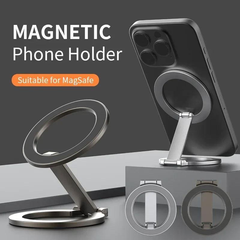 Foldable Double Sided Magnetic Phone Holder for Magsafe Gym Treadmill Folding Car Holder Magnetic Smartphone Stand