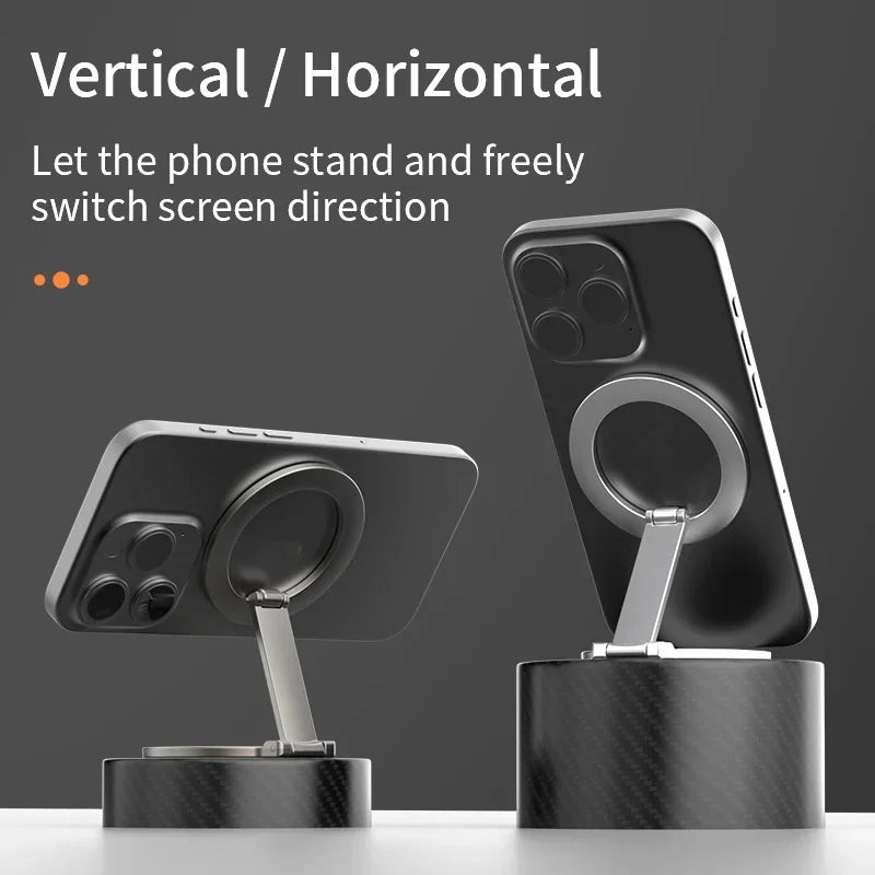 Foldable Double Sided Magnetic Phone Holder for Magsafe Gym Treadmill Folding Car Holder Magnetic Smartphone Stand