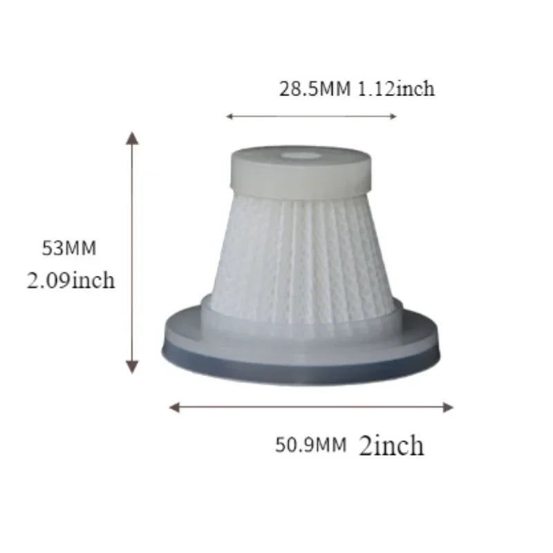 5Pcs Car Vacuum Cleaner Filter Wireless Handheld Dust Collector Washable Air Filter Cartridge Repeatable Applicability Interior